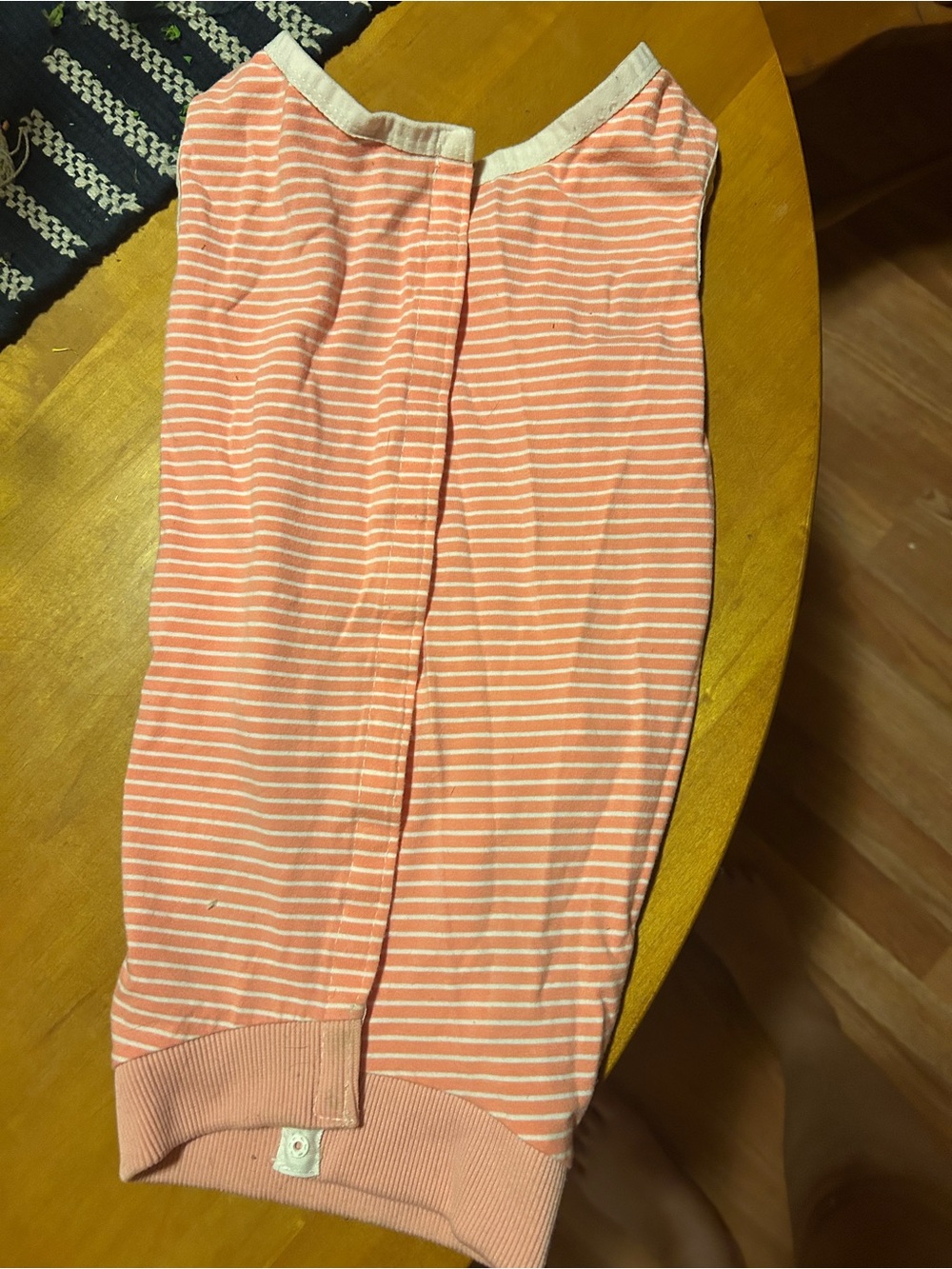 Dog Striped Peach White Onesie
